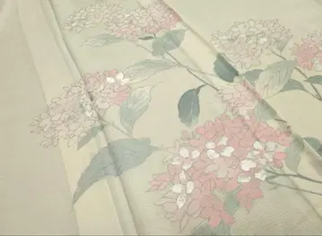 여름 명주 기모노 호몬기 츠케사게 수국 명주 수국 은채 순수 실크