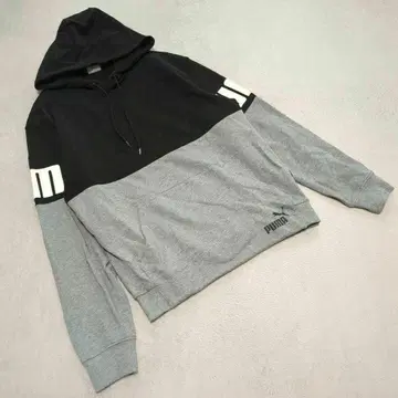 [ 푸마 ] PUMA ( S ) 후드티 풀오버 프린트 로고 바이컬러