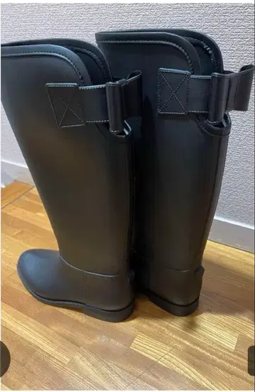 블랙 롱 레인부츠