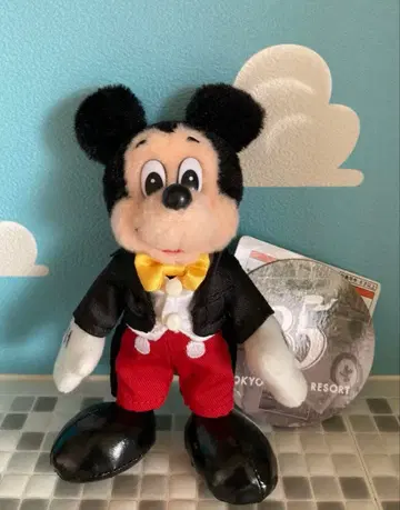 디즈니랜드 35주년 봉제 인형 배치 레트로 미키마우스 복각판