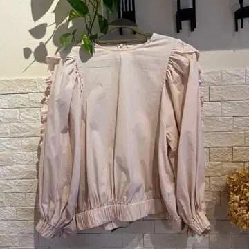 yori 프릴 달린 긴팔 셔츠 38 핑크