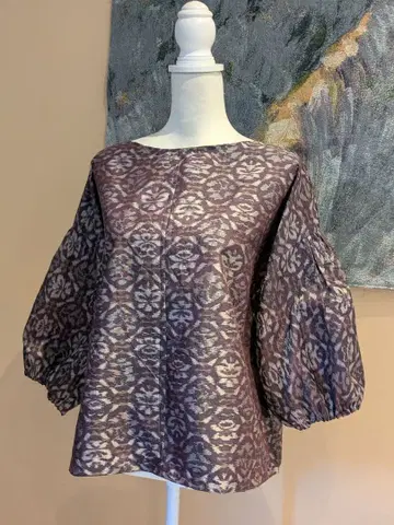 순수 실크  기모노 리메이크 퍼프 슬리브 풀오버