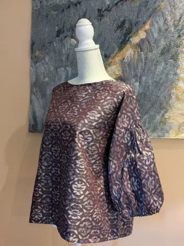 순수 실크  기모노 리메이크 퍼프 슬리브 풀오버