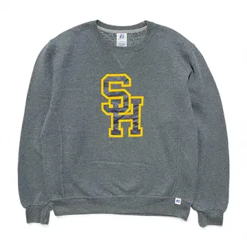 구제 의류 러셀 샘 휴스턴 고등학교 하이스쿨 전면 V 맨투맨 프린트