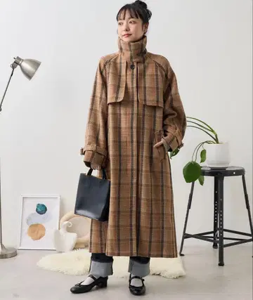 FREAK'S STORE 울 하이넥 롱 코트 택 포함