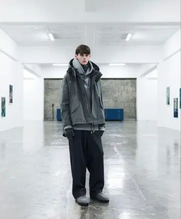 릴랙스 숏 모즈 코트 카키