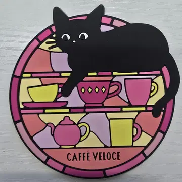 벨로체 CAFFE VELOCE 블랙 고양이 러버 코스터