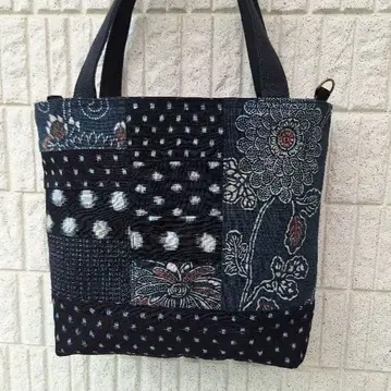 눈아이 무늬 쪽 염색 토트백