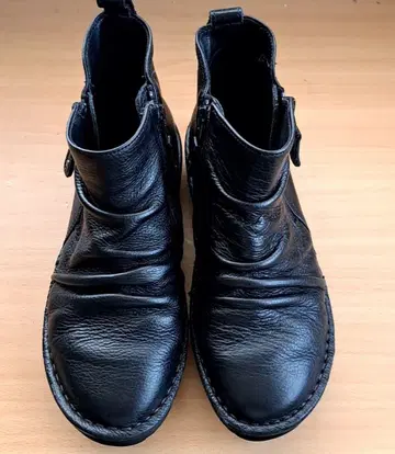 천연 가죽 숏부츠 가죽부츠 사이드 지퍼 블랙 24cm