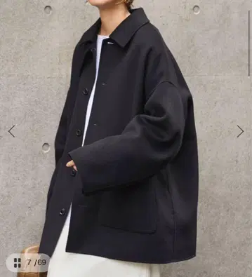 택 포함 새상품 FRAMeWORK 해밀턴 발칼라 미들 코트 블랙 38