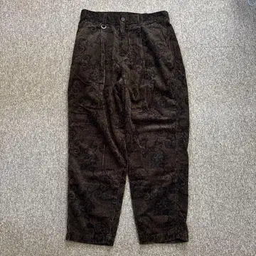 SOPHNET 코듀로이 페이즐리 와이드 턱 팬츠 S 브라운