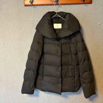 [ 새상품급 ] INED 블랙 볼륨 가득 다운 자켓 숄카라