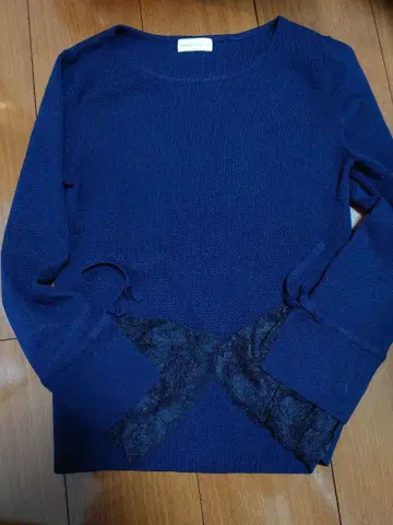 EPOCA the shop 네이비 소매 레이스 니트 38