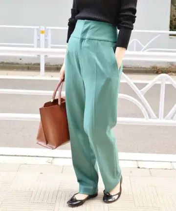 이에나 IENA 하드 압축 하이웨스트 팬츠 34 그린