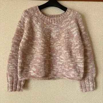 맥피 MACPHEE 울 100% 핑크 계열 크루넥 스웨터