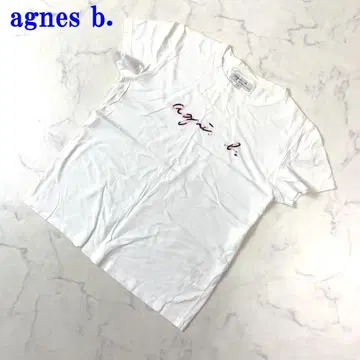 agnes b. 에네스베 반팔 티셔츠 화이트 면 100% 1 C4093