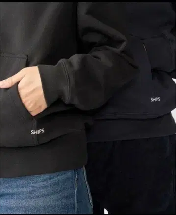 SHIPS 마이크로 자수 로고 쭈리 맨투맨 풀오버 후드티 XL