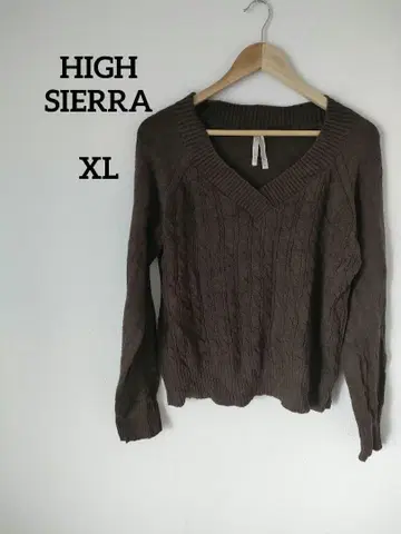 HIGH SIERRA 브라운 V넥 니트 XL 여성용 스웨터