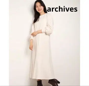 아카이브 archives 롱 원피스 긴팔 아이보리 화이트 화이트