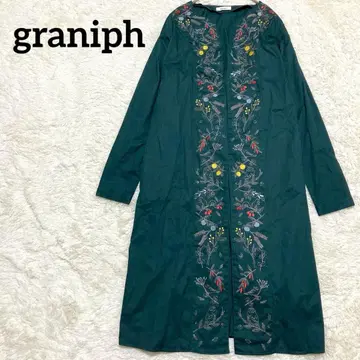 그라니프 꽃무늬 자수 셔츠 가디건 원피스 롱 그린 겉옷 F