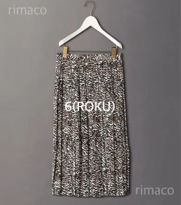 6(ROKU) ZEBRA PRINT PLEATED SKIRT/