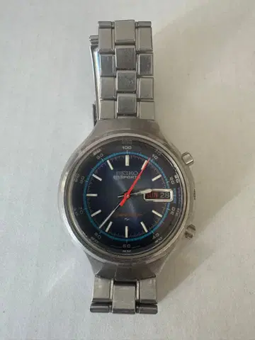 세이코 자동 와인딩 손목시계 파란색