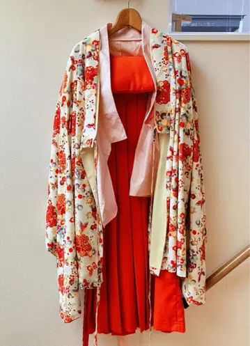 졸업식 초등학생 하카마 145~160 오렌지 크림색 5세트