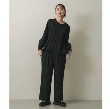 허리 턱 자켓 셋업 블랙 팬츠 셋업 S 사이즈