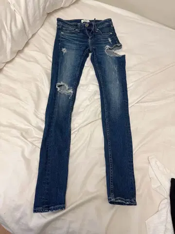 GIDA 스키니 데님 XS 데미지 가공