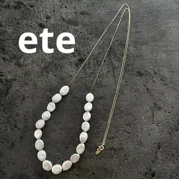 새상품급 ete 에테 펄 담수 진주 롱 목걸이 오벌 진주