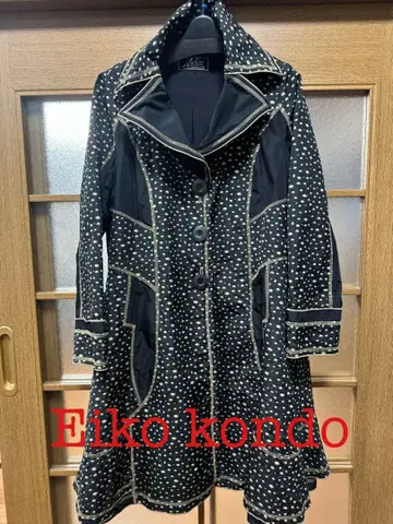 Eiko kondo 에이코 곤도 도트 무늬 롱 코트 사이즈 42