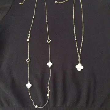 플라워 모티브 2단 목걸이