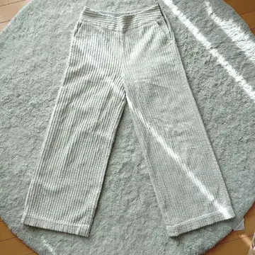 슬로브 이에나 베이지 리브 코듀로이 와이드 팬츠 코르 소재 38