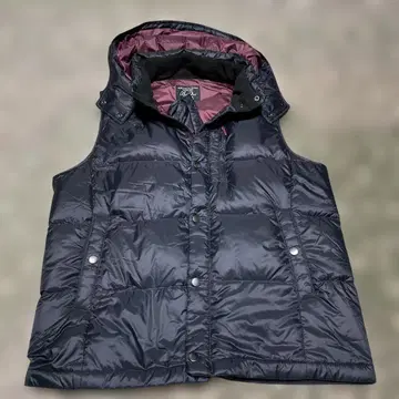 MARUHACHI DOWN 후드 부착 다운 베스트 네이비