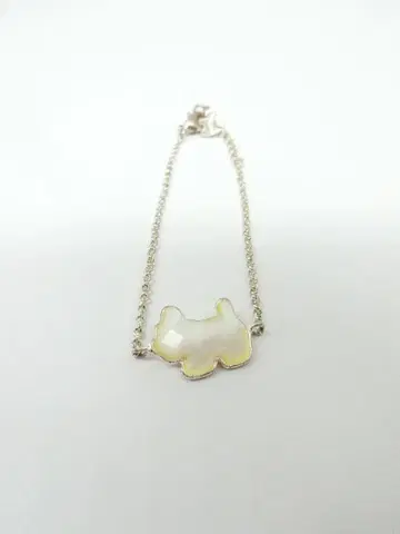 아가타 팔찌 테리어 모티브 실버 계열 x 화이트 계열 귀여운