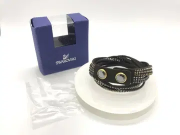 미사용 스와로브스키 Swarovski 스레 6연 팔찌 브라운 계열