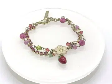 안나수이 ANNASUI 비쥬 팔찌 이치고 꽃 핑크 계열 골드 계열