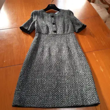 Blumarine 그레이 트위드 반팔 원피스