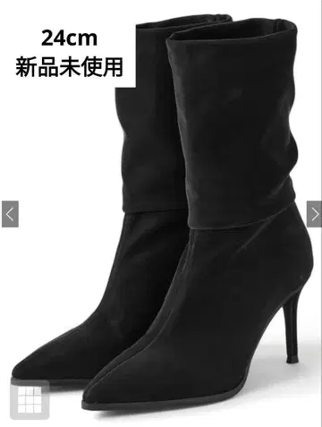 GRL 그레일 블랙 스웨이드 하이힐 부츠 gd1587