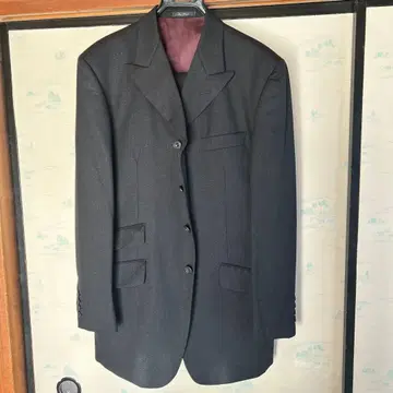 비즈니스 정장 블랙 울 혼방