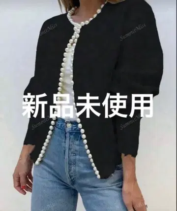 봉쥬르 사간 펄 가디건 블랙 컬러 F