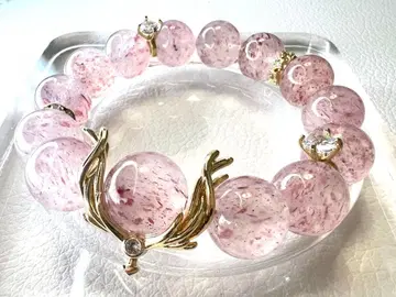 핑크 스트로베리 쿼츠 팔찌
