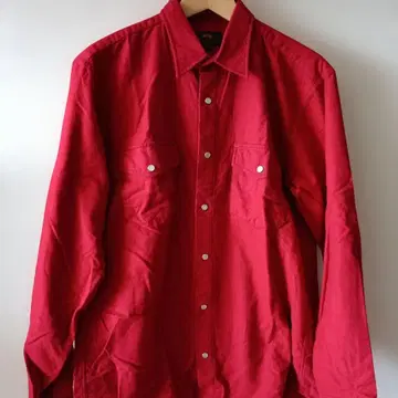BRITISH KHAKI 레드 긴팔 플란넬 셔츠 L 사이즈
