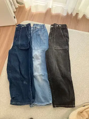 벌룬 데님 팬츠 3색 세트 프리 사이즈