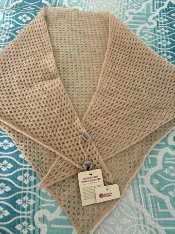 몽골산 캐시미어 시스루 니트 스톨