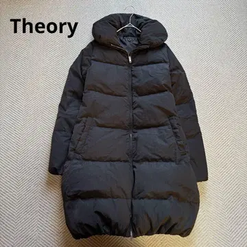 새상품급 Theory 다운 코트 코쿤 실루엣 숄카라 블랙 M