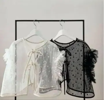 새상품급 로지몬스터 레이어드 시어 블라우스 블랙 FREE