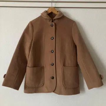 님스 nimes 숏 멜톤 코트 카멜 사이즈 2 숏코트