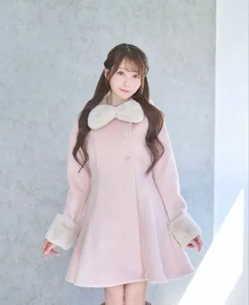 RoseMuse Tippet set flare coat pink S