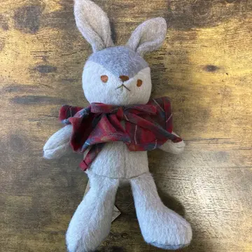 preppys 토끼 봉제 인형 체크 무늬 스카프 포함